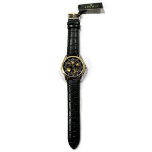 NEW Croton Men's Watch Reliance Automatic Timepiece Black and Gold Skeleton
